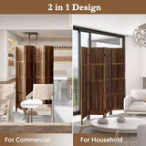 ALeesing 4 Panel Room Divider, 5.6Ft Wood Room Dividers and Folding Privacy Screens, Room Divider Wall Freestanding Room Partitions, Room Dividers Screen for Home Office Bedroom, Dark Brown ALeesing