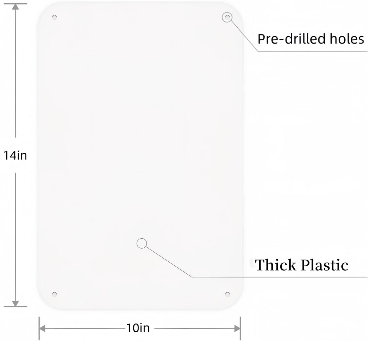 2-Pack White Blank Sign, 14"x 10" Plastic Enjoyist