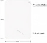 2-Pack White Blank Sign, 14"x 10" Plastic Enjoyist