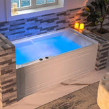 WOODBRIDGE 60" Alcove Acrylic Rectangular Whirlpool Heated Jetted Tub in White with Left Drain, Matte Black pop-up Drain Included BM6030L WOODBRIDGE