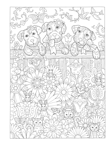 Creative Haven Playful Puppies Coloring Book: Relax & Find Your True Colors (Adult Coloring Books: Pets) Dover Publications