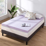 Mellow 4 Inch Ventilated Memory Foam Mattress Topper, Soothing Lavender Infusion, CertiPUR-US Certified, Queen Mellow