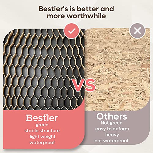 Bestier 70 inch Mid Century Modern TV Stand for 75 inch TV, Low Profile TV Stand with Storage, Entertainment Center for Living Room, Cord Management, Walnut Bestier