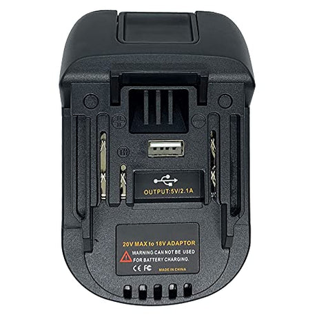 Battery Adapter for Makita 18V Lithium-Ion Cordless Tools, Convert for Milwaukee M18 18V or Dewalt 18V 20V Lithium Battery to Makita 18-volt BL1830 BL1850 LXT Battery Converter, w/ USB Charge Port QINIZX