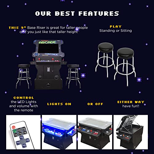 Creative Arcades Full Size Commercial Grade Cocktail Arcade Machine | 2 Player | 3500 Games | 26" LCD Lifting Screen | LED | 4 Sanwa Joysticks | Trackball | 2 Stools | 3 Year Warranty Creative Outdoor Distributor