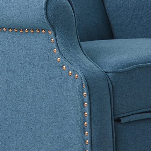 Christopher Knight Home Walter Fabric Recliner, Dark Blue GDFStudio