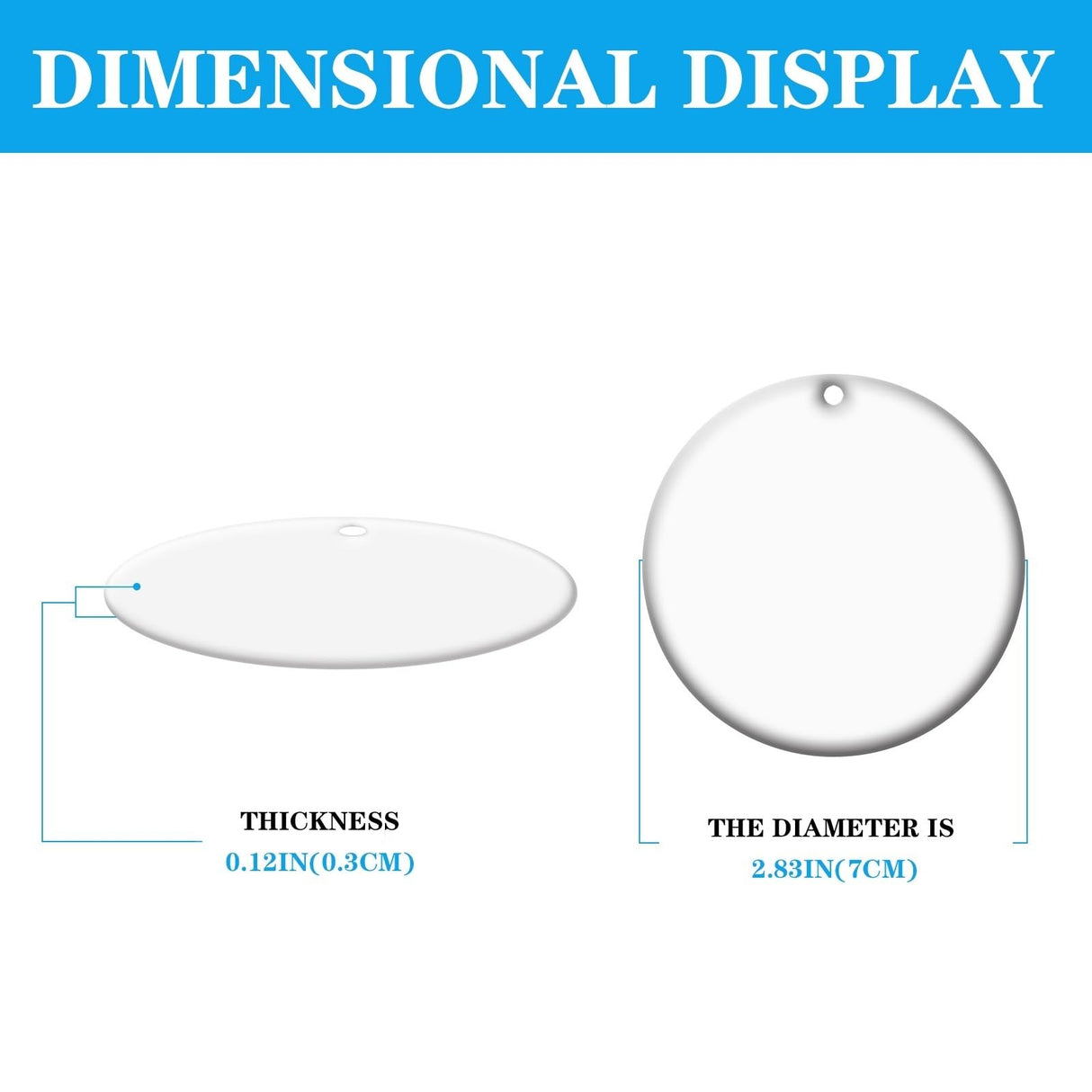 10 PCS Sublimation Ceramic Ornament Blank 3 inch Round Two-Sided Printed White Ceramic Decoration Handmade DIY Personalized Christmas Home Decoration Bulk OKBA