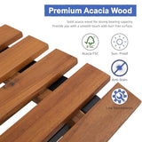 Soleil Jardin Acacia Wood & Steel Outdoor Garden Bench with Ergonomic Backrest Soleil Jardin