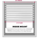 Lotus & Windoware Cordless, 2 Inch Faux Wood Blind, 28" Wide x 60" Long, Window Blinds, Blinds & Shades, Blinds for Indoor Windows, Embossed, Bright White LOTUS & WINDOWARE