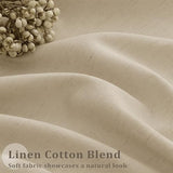 Beige Tan Linen 102 Inch Curtains 72 Inch Wide for Living Room Divider Privacy Pinch Pleated Drapes Hooks Rings Back Tab Farmhouse Light Filtering Extra Wide Sheer Curtains for Patio Balcony 72x102 DUKIYO