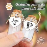 Overket Custom Pet Hair Memorial Bottle with Engraved Photo & Text, Cat Fur Keepsake, Personalized Pet Fur Keepsake for Dog Cat Hair, Loss of Dog Sympathy Gift (Style 1)