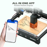 Genmitsu Laser Engraver Kortek 10W 10000mW, Desktop Laser Cutter, Wireless APP Support, ±0.01mm High Precision, Portable Laser Engraving Machine for DIY Wood Acrylic Leather Metal Fiber, Safety Class1 Genmitsu