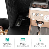 YITAHOME 71''H Kitchen Pantry Cabinet with Drawer, Doors, Goblet Holder, Wine Rack for Storage, Tall Cabinet with Power Outlet for Kitchen & Living Room (Black Oak) YITAHOME