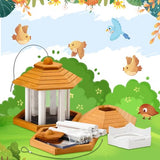 Cedar Alpha Delux Large Gazebo Hanging Bird Feeder for Outside- Rust Proof- Lifetime Durability - Large Compacity - Sunflower Seeds - All Birds Available (6 Lbs Capacity DIY Kit) CEDAR ALPHA