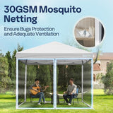 VIVOHOME 10x10ft Easy Pop-Up Canopy, Outdoor Screen Tent with Mosquito Netting, 2 Zipper Doors, and Roller Bag for Yard Camping Picnic Party Events, White VIVOHOME