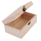 3 Sizes Unfinished Wooden Square Hinged Craft Boxes Personalize With Paint, Pale Wood Storage Box WithLatch For Jewelry And DIY Projects(M) Cloudpower