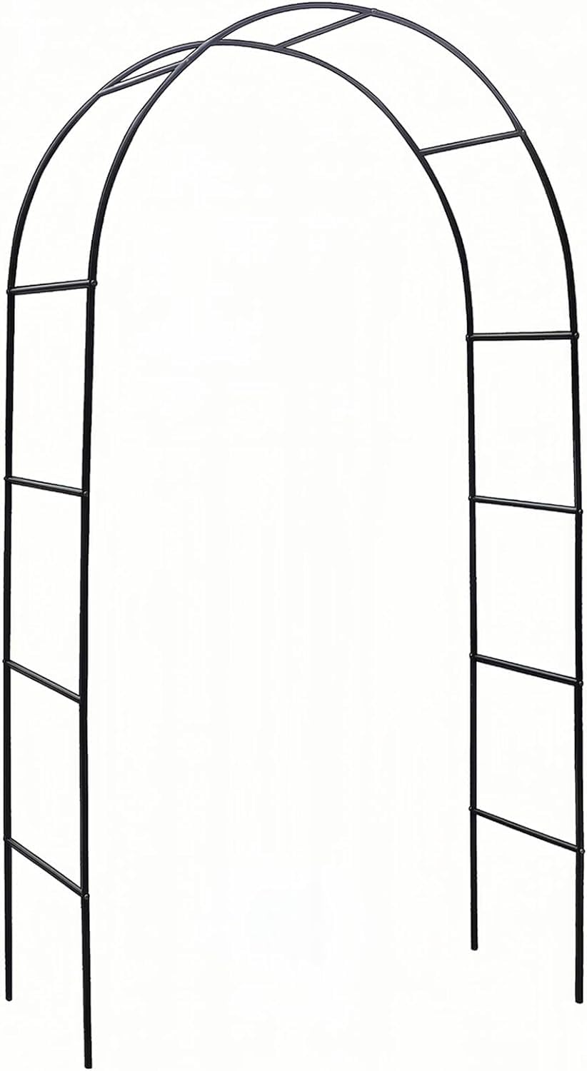 Garden Arch Trellis Metal Garden Arbor for Various Climbing Plant, Wedding Arches for Ceremony Decoration Outdoor Lawn Backyard, 7'8" H x 4'5" W, Dark Green UmiPatio
