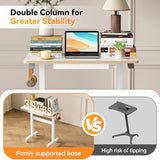 JOY worker Mobile Standing Desk, 35In Small Height Adjustable Desk with Drawer, Rolling Treadmill Desk Workstation with Wheels, Portable Walking Pad Table for Home Office, White JOY worker