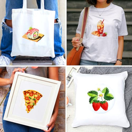BEUNITONE 4 Set Strawberry Embroidery Kit for Beginners, Food/Drink Needlepoint Kits for Adults with Hoops, Instructions and Full Kit, Personalized Hand Embroidery Patterns for Cloth and Home Decor BEUNITONE