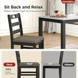 Sophia & William 5 Piece Dining Table Set for 4, Faux Marble Kitchen Table and Chairs Set, Solid Wood Farmhouse Dinner Table Set,Venatino White Marble & Black Sophia & William