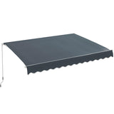 DWVO 13'×10' Patio Retractable Awning Outdoor Sun Shade Shelter Cover Awnings w/Manual Crank Handle for Deck, Backyard, Balcony, Garden, Shop, Restaurant DWVO