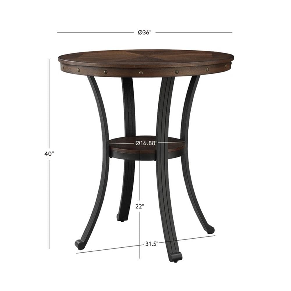 Powell Furniture Franklin Pub Table, Multicolor 36" x 36" x 40" Powell