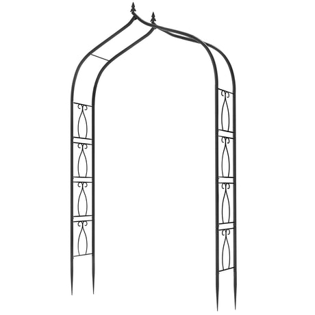 OUSHENG 7FT Garden Arch Trellis, Outdoor Steel Arbor for Climbing Plants, Archway Frame Stand Gate for Wedding Ceremony Decoration Party Vines Lawn Courtyard Patio Backyard OUSHENG