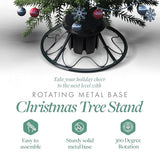 Home Heritage Artificial Christmas Tree Base Rotating Metal Stand for 1 to 1 3/4 Inch Diameter Artificial Christmas Tree Poles, 22 Inch, Black Home Heritage