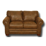 American Furniture Classics Microfiber Buckskin Loveseat in Brown American Furniture Classics