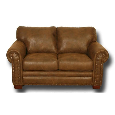 American Furniture Classics Microfiber Buckskin Loveseat in Brown American Furniture Classics