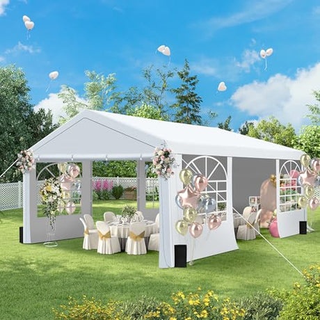 HOWSVN 13'x20' Party Tent Heavy Duty, Large Event Tent with Removable Sidewalls & 4 Sand Bags for Outdoor Events, Weddings, Parties HOWSVN