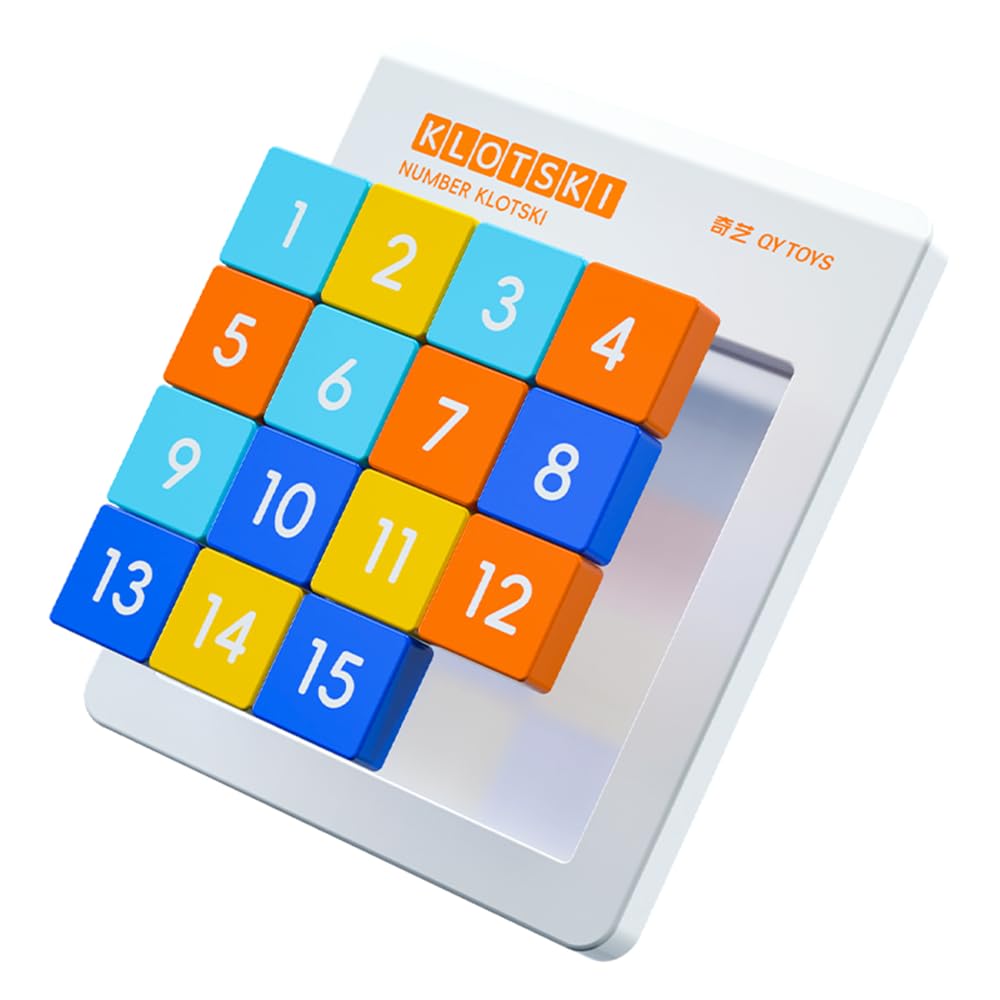 LiangCuber QY Toys Macaron Color 4x4 Klotski Puzzle Magnetic Sliding Number Puzzle,15-Digit Version ABS Brain Teasers Toy Tangram Jigsaw Intelligence (2024 Edition) LiangCuber