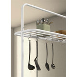 Pemberly Row 2-Shelf Farmhouse Wood Kitchen Island in Natural and White Pemberly Row