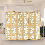 VINGLI 70'' H Room Divider, Non-Woven Fabric Privacy Screen, Indoor Partition Wall Dividers, Freestanding Hinged Space Separator with Modern Unique Pattern (Gold, 6 Panel) VINGLI