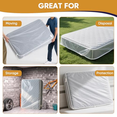 CHUPER Full/Twin XL/Twin Mattress Bags for Moving, Waterproof Plastic Mattress Cover,Mattress Bag for Disposal & Moving Bags for Storage CHUPER