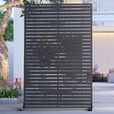 6FT Outdoor Metal Privacy Screen – Decorative Privacy Fence and Room/Garden Divider, Weather-Resistant Freestanding Panel with Stand, Durable Steel for Patio, Garden, Balcony, or Backyard WIZWERK