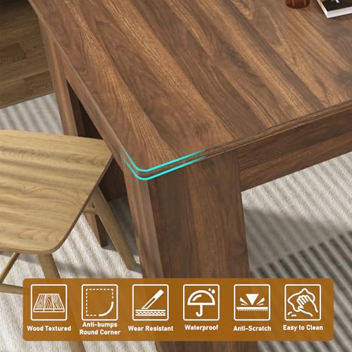 70.8"-110" Extendable Dining Table for 6-12 Person, Wooden Dining Room Table, Modern Extendable Table for Gatherings, Meeting for Small Kitchens, Dining Office Areas(Walnut) Fingertip WD
