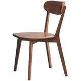 Grewood Oak Wood Dining Chairs,Mid Century Modern Dining Chairs with Comfortable Curved Backrest,Wood Chairs for Kitchen,Dining Room (1, Walnut Grewood