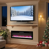 Innoflame 50" Smart Electric Fireplace, Alexa/WiFi Enabled, 16-Color 3D Multi-Row Flame, 1400W Fireplace Insert, Wall Fireplace Electric with Remote Control & App, Thermostat, 9H Timer Innoflame