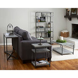 Household Essentials Jamestown Console Sofa Table Rustic Slate Concrete and Black Metal Household Essentials