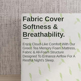 NapQueen Queen Size Mattress, 8 Inch Anula Green Tea Infused Memory Foam Mattress, Queen Size Mattress Bed in a Box, CertiPUR-US Certified Mattress NapQueen