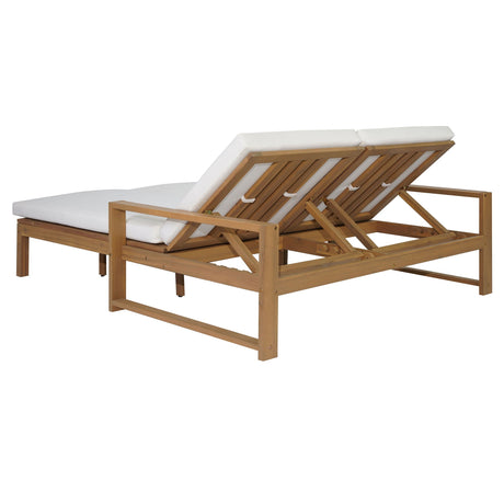 Outdoor Double Lounge Chair With 5 Position Adjustable Backrest HouseOfZazla