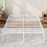 Allewie Full Size Bed Frame, 12 Inch Metal Platform Beds with Storage Space, No Box Spring Required and Easy Assembly, White Allewie