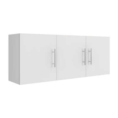 JPND Laundry Wall Cabinet, 54"W x 12"D x 20"H Wooden Wall Mounted Storage Cabinet, 3 Door Cabinet with Soft Close and Metal Handle and Adjustable Shelf, for Kitchen, Garage, Laundry, Bathroom, White