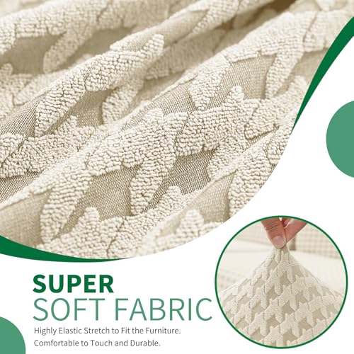 MAXIJIN Stretch Armless Futon Cover (67"-82") Jacquard Futon Couch Covers Full Queen Size Sofa Bed Slipcover Washable Mattress Furniture Protector with Elastic Bottom, Beige MAXIJIN