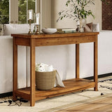 TRIBEWOOD Solid Wood Console Table, 41.3" Farmhouse Entryway Table with Storage Shelf for Living Room, Behind Couch, Hallway & Foyer (Vintage) TRIBEWOOD