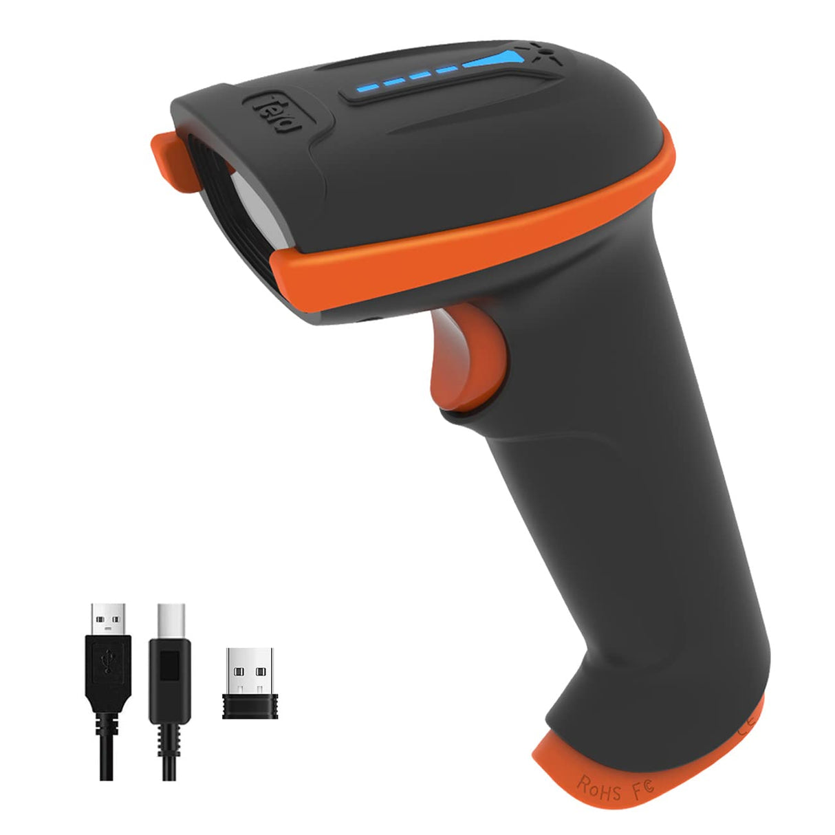 Tera Barcode Scanner Wireless 1D Laser Cordless Barcode Reader with Battery Level Indicator, Versatile 2 in 1 2.4Ghz Wireless and USB 2.0 Wired Tera