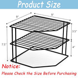 Frcctre 3-Tier Kitchen Corner Shelf Rack Counter and Cabinet Organizer, 9x9x7.5 Inch Metal Wire Kitchen Counter Pantry Cabinet Organizer and Storage Shelf for Plates, Cups, Dishes Frcctre