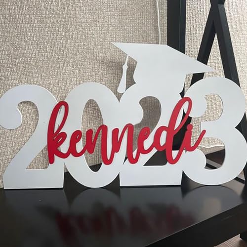 2024 Personalized Name Wood Graduation Cap Sign, Custom Graduation Name Sign, Class of 2024 Grad Photo Shoot Props Party Backdrop Decor for High School or College Graduate Souvenir Gifts - WoodArtSupply