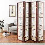 ORE International Four Panel Shoji Screen Cherry Finish ORE